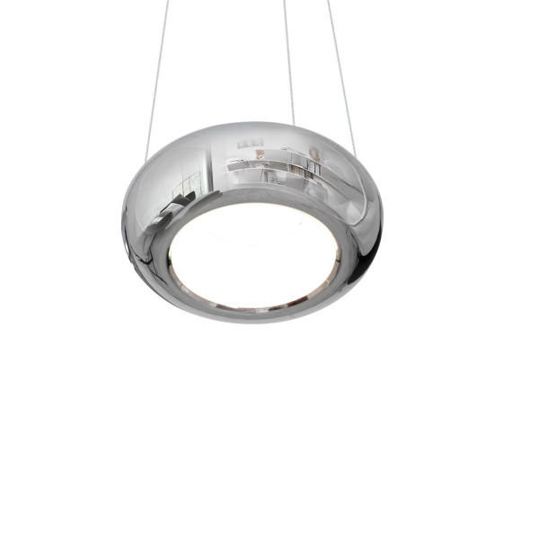 Suspension MERCURIO hauteur réglable anneau métal chromé LED blanc neutre 4000k 840Lm 12W Design chic 