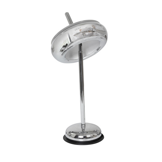 Lampe à poser MERCURIO anneau métal chromé LED blanc neutre 4000k 840Lm 12W Design chic 