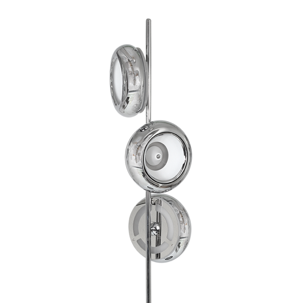 Lampadaire MERCURIO 3 anneaux métal chromé LED blanc neutre 4000k 2520Lm 36W Design chic 