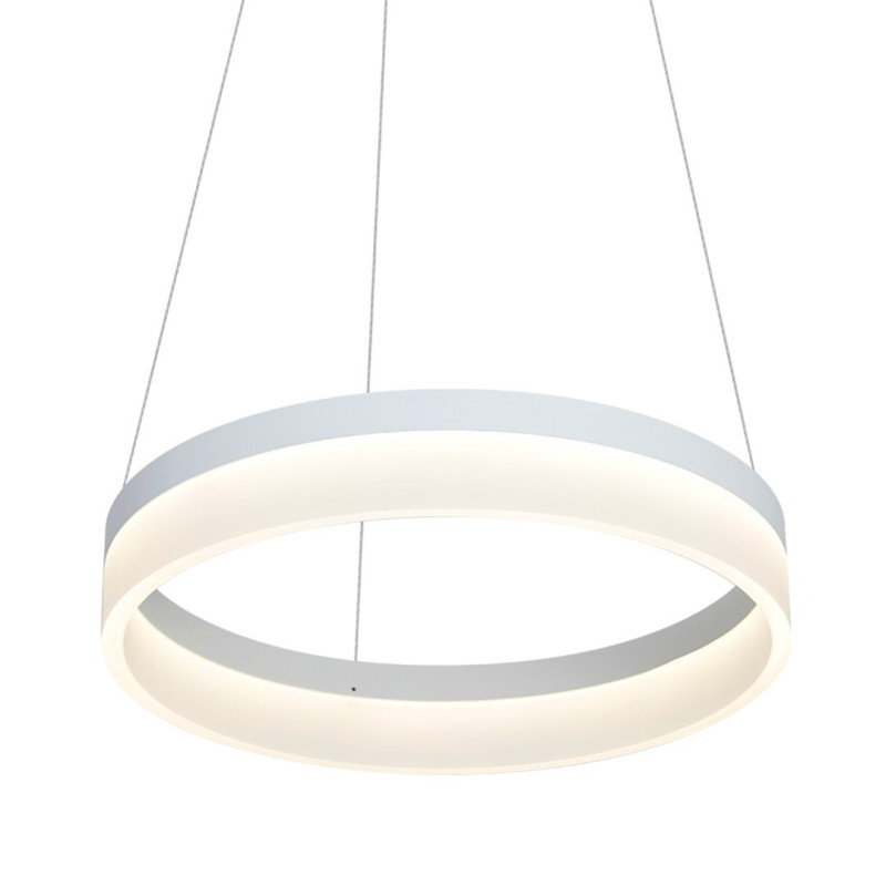 Suspension RING anneau lumineux blanc 40cm LED blanc neutre 1680Lm 24W Design chic 