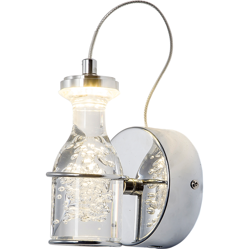 Applique murale BOTTLE chromé bouteille bulles LED 5W blanc neutre 4000k 350Lm Design chic 