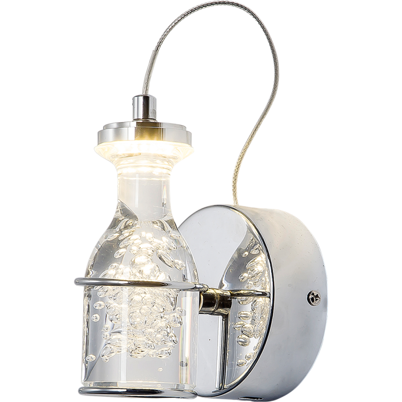 Applique murale BOTTLE chromé bouteille bulles LED 5W blanc neutre 4000k 350Lm Design chic 