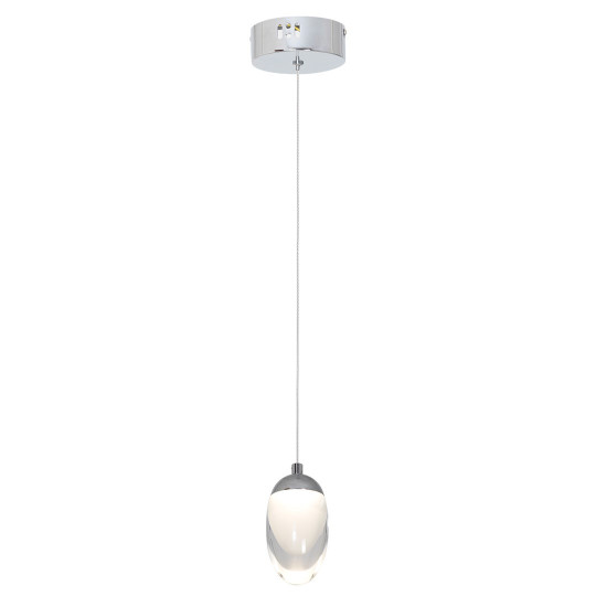 Suspension OVO lampe forme œuf transparent chromé LED blanc neutre 4000k 350Lm 5W Minimaliste 