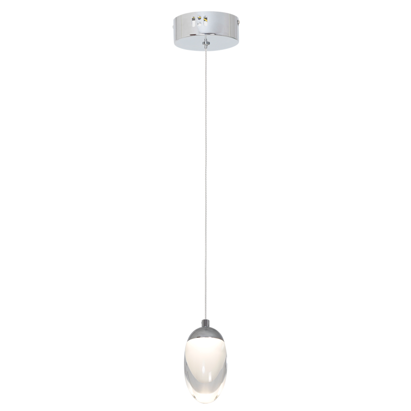 Suspension OVO lampe forme œuf transparent chromé LED blanc neutre 4000k 350Lm 5W Minimaliste 