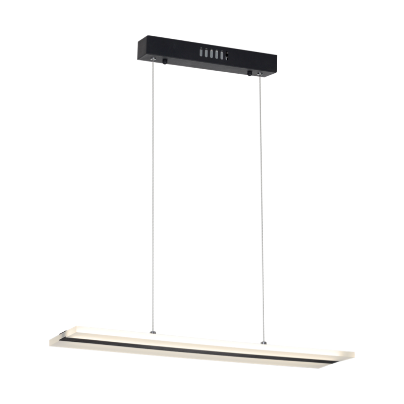 Suspension RAY rectangle lumineux noir et blanc LED 12W blanc naturel 840Lm Minimaliste 