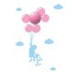 Applique murale BALLOONS Ballons roses et stickers bleu LED 0,6W Enfant 