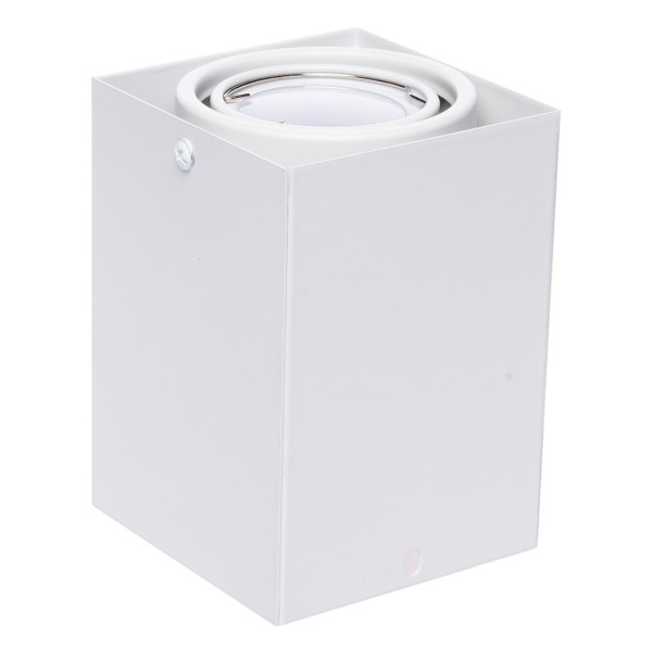 Plafonnier BLOCCO rectangle blanc spot orientable 7W GU10 blanc chaud 3000k Minimaliste 