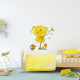 Applique murale avec horloge ELEPHANT jaune LED 0,6W sticker Enfant 