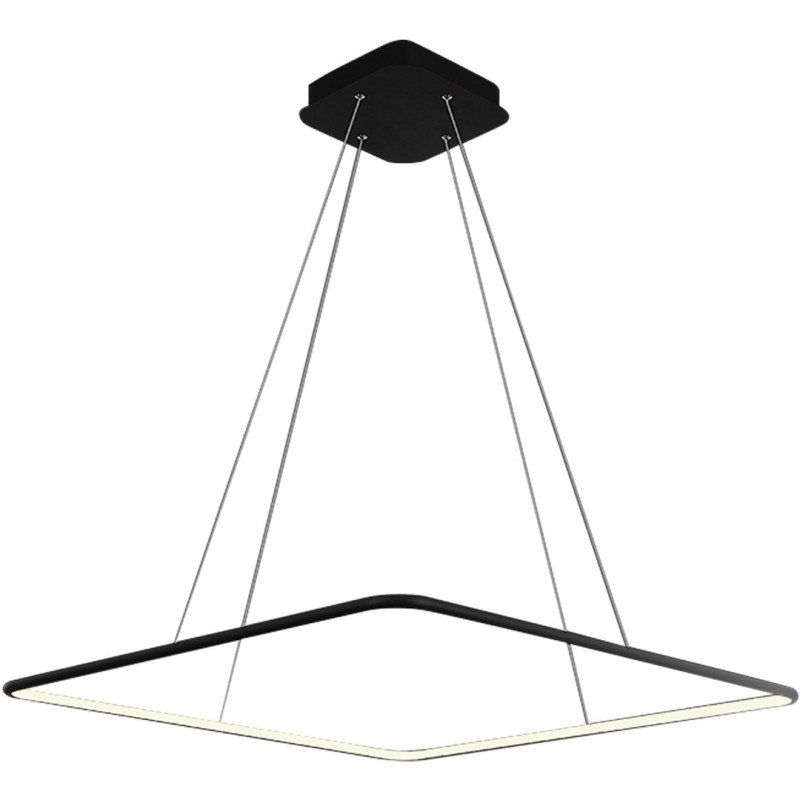 Suspension NIX cadre lumineux carré noir LED 25W blanc chaud 1750Lm Design chic 