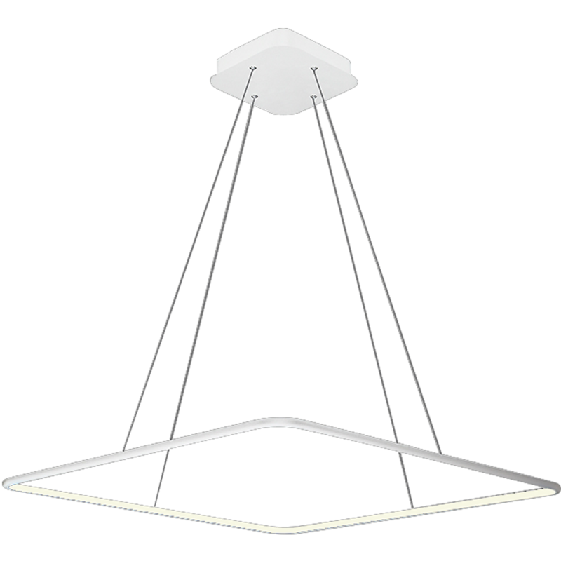 Suspension NIX cadre lumineux carré blanc LED 25W blanc chaud 1750Lm Design chic 