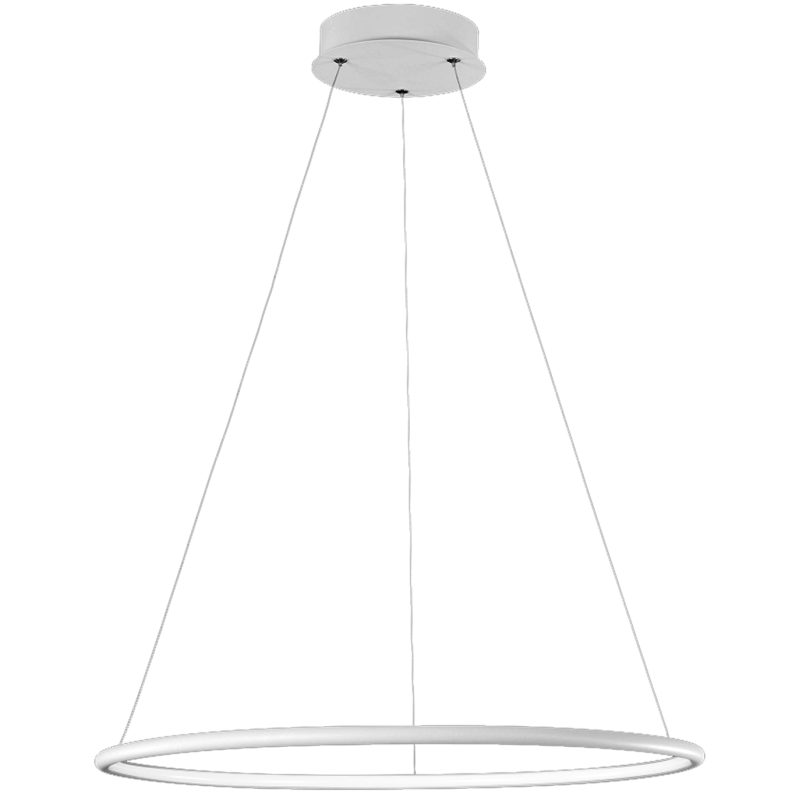 Suspension ORION anneau lumineux blanc horizontal LED 3000k 1540Lm 22W Design chic 