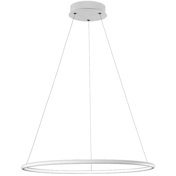 Suspension ORION anneau lumineux blanc horizontal LED 3000k 1540Lm 22W Design chic 
