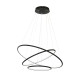 Suspension ORION 3 anneaux lumineux noir entrelacés LED blanc chaud 6930Lm 99W Design chic 