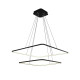 Suspension NIX 2 cadres lumineux carré noir superposés LED 50W blanc chaud 3500Lm Design chic 