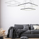 Suspension NIX 2 cadres lumineux carré noir superposés LED 50W blanc chaud 3500Lm Design chic 