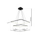 Suspension NIX 2 cadres lumineux carré noir superposés LED 50W blanc chaud 3500Lm Design chic 