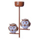 Plafonnier OWL 2 abat-jour hibou marron blanc G9 Enfant 