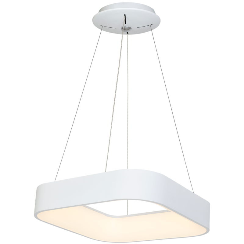 Suspension ASTRO carré blanc LED blanc neutre 4000K 1680 Lm 24W Minimaliste 