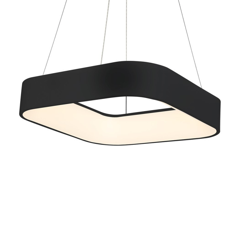 Suspension ASTRO carré noir LED blanc neutre 4000K 1680 Lm 24W Minimaliste 