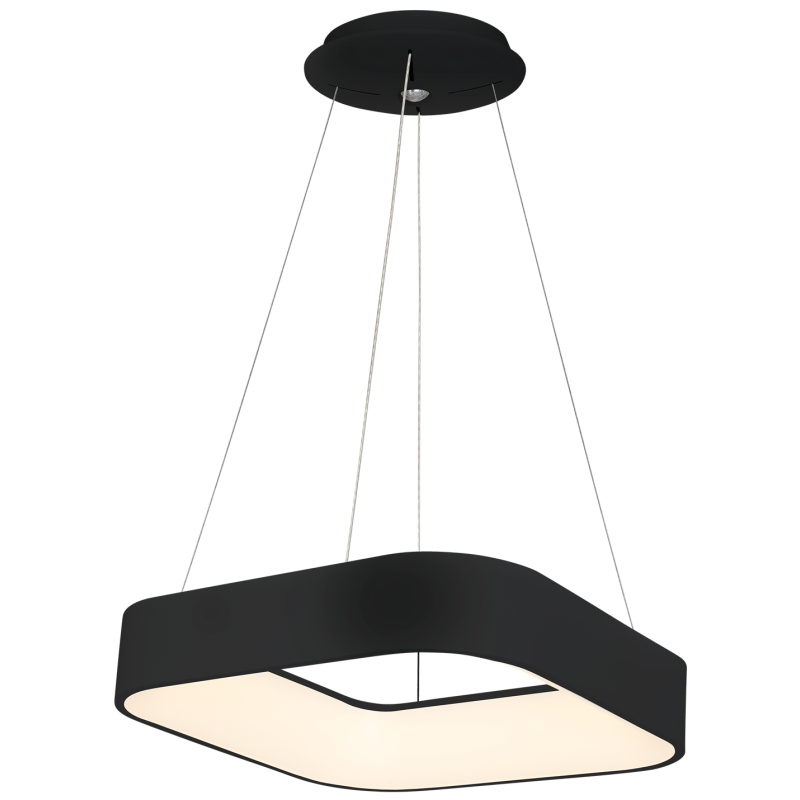 Suspension ASTRO carré noir LED blanc neutre 4000K 1680 Lm 24W Minimaliste 