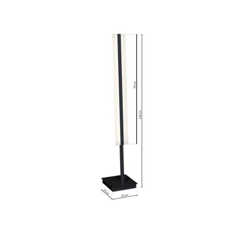 Lampadaire RAY rectangle lumineux vertical noir et blanc LED 36W blanc naturel 2520Lm Minimaliste 