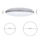 Plafonnier SIENA blanc rond 35cm 25W LED CCT 3000k à 6000k 2500Lm dimmable avec télécommande 