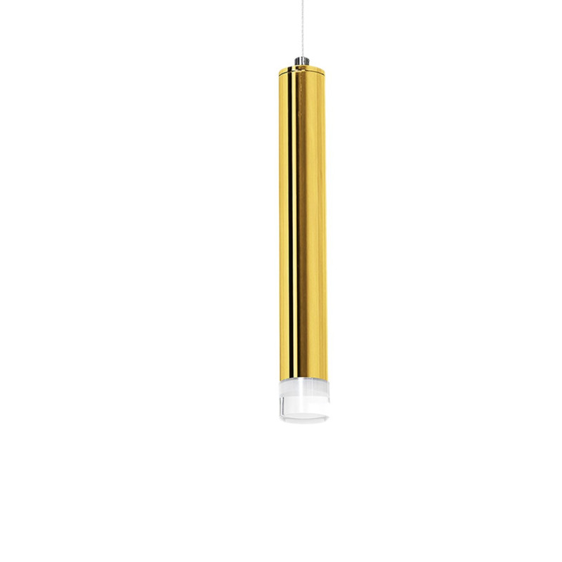 Suspension GOLDIE 3 tubes métal doré alignés blanc neutre 4000L 1050Lm 15W Design chic 