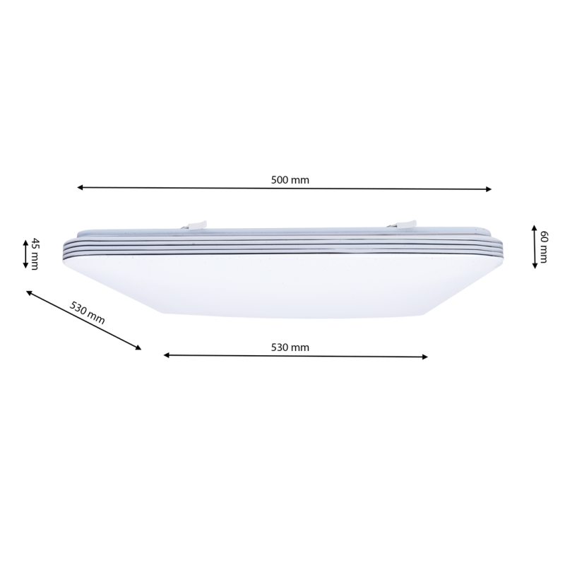 Plafonnier PALERMO blanc LED 72W CCT 3000K à 6000K avec télécommande 