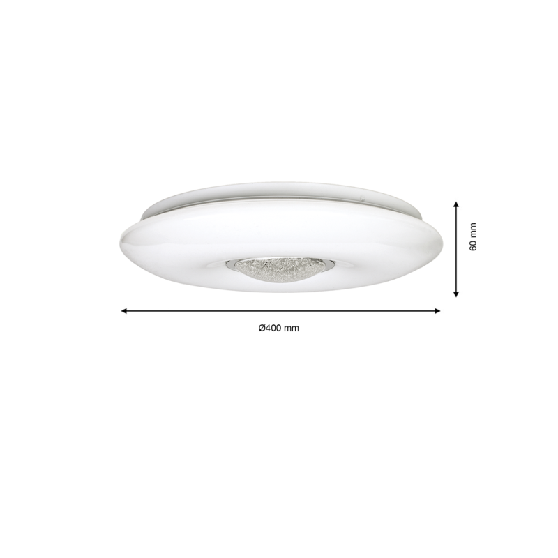 Plafonnier VELA rond blanc 40cm LED 24W CCT 3000k à 6000k dimmable avec télécommande 