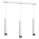 Suspension DANI 3 tubes métal blanc et chromé miniGU10 Industriel 