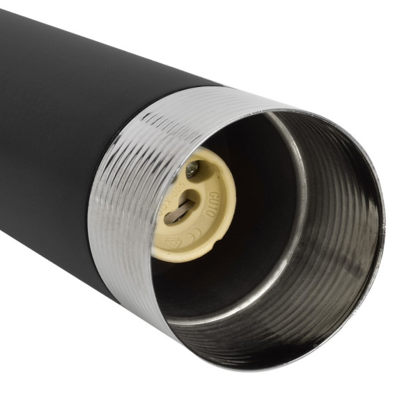 Suspension DANI 3 tubes métal noir et chromé miniGU10 Industriel 