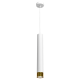 Suspension DANI tube métal blanc et doré miniGU10 Industriel 