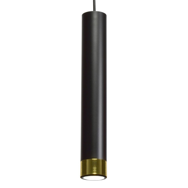 Suspension DANI tube métal noir et doré miniGU10 Industriel 