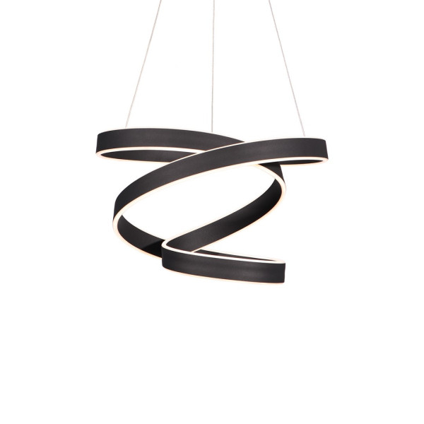 Suspension ANDROMEDA bande lumineuse odulée verticale noir LED blanc neutre 100W Design chic 