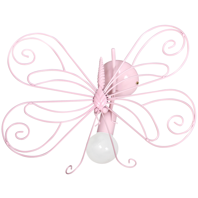 Applique murale MOTYL Papillon métal rose E27 Enfant 