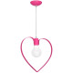 Suspension AMORE cœur métal fuschia E27 Enfant 