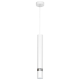 Suspension JOKER tube métal blanc anneau chromé GU10 Minimaliste 