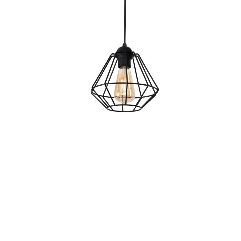 Suspension COLIN 3 cages forme diamant métallique noir E27 Bohème 