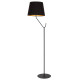 Lampadaire VICTORIA abat-jour tissu noir intérieur doré E27 Design chic 