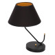 Lampe à poser VICTORIA abat-jour tissu noir intérieur doré E27 Design chic 