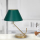 Lampe à poser VICTORIA abat-jour tissu vert pied métal laiton E27 Design chic 