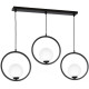 Suspension BOSTON cercle métal noir boule blanche E14 hauteur réglable Design chic 