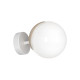 Applique murale SFERA boule bois et verre blanc E14 base métal blanc Design chic 