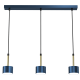 Suspension ARENA 3 abat-jour cylindriques métal bleu et doré base ronde GX53 Design chic 