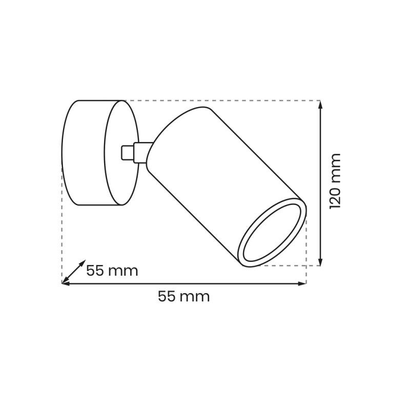 Applique murale HUDSON Métal Noir spot orientable GU10 Minimaliste 