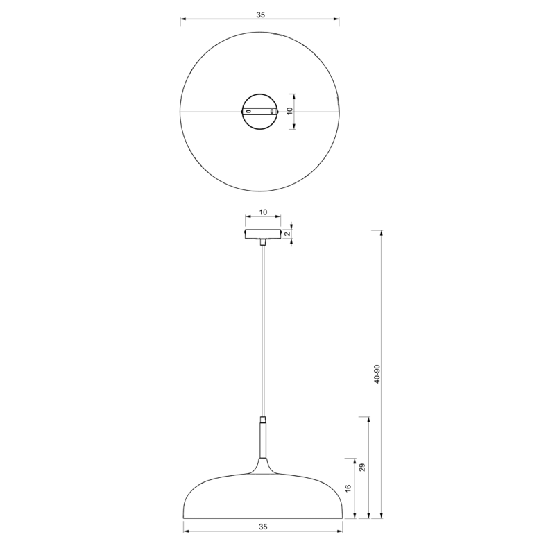 Suspension LINCOLN 35cm cloche métal vert intérieur doré E27 Industriel 