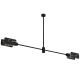 Plafonnier ASTRA 2 branches avec abat-jour plat métal noir ajourés effet marbre E27 Industriel 