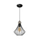 Suspension JEWEL abat-jour cage fil métallique noir courbé en forme de cloche E27 Bohème 