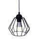 Suspension JEWEL abat-jour cage fil métallique noir courbé en forme de cloche E27 Bohème 