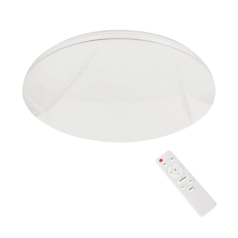 Plafonnier rond ALLISTER 48cm blanc LED 50W CCT 3000K à 6000K + télécommande 